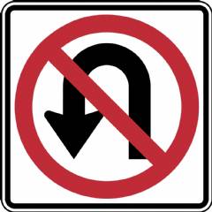 No U Turn Sign